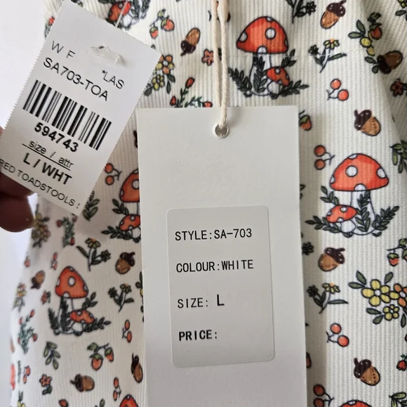 LA SOUL NWT Toadstool Print Sleeveless Dress. Size Large - Picture 11 of 14